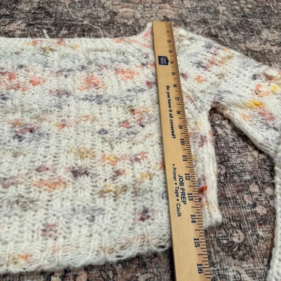 $148 Free People Sunset Cloud Pullover Sweater XS Cropped Confetti Knit - Picture 6 of 6